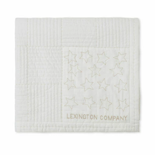 Lexington Quilted Embroidered Cotton Twill Överkast -möbel affär lexington quilted embroidered cotton twill overkast white